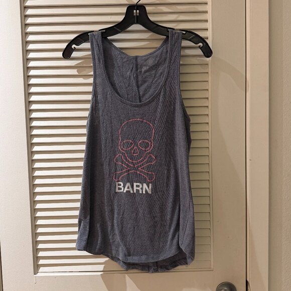 soulcycle Tops - SoulCycle Barn Skulls Gray Wash Tank Top | Pink Skull Graphic | Size M | NWOT